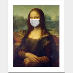 MONA LISA WITH CORONAVIRUS MASK Posters and Art